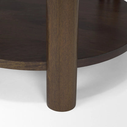 Jovia End Table by Mercana in brown. Made from stone, wood in a modern style.