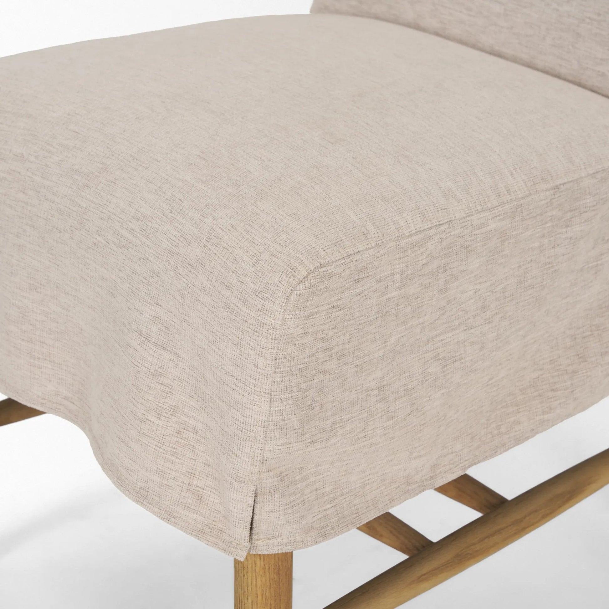 Whitley Performance Fabric Dining Chair (Set of 2) by Mercana in oatmeal, light brown wood. Made from solid wood in a unique style.