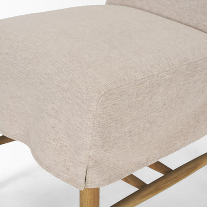 Whitley Performance Fabric Dining Chair (Set of 2) by Mercana in oatmeal, light brown wood. Made from solid wood in a unique style.