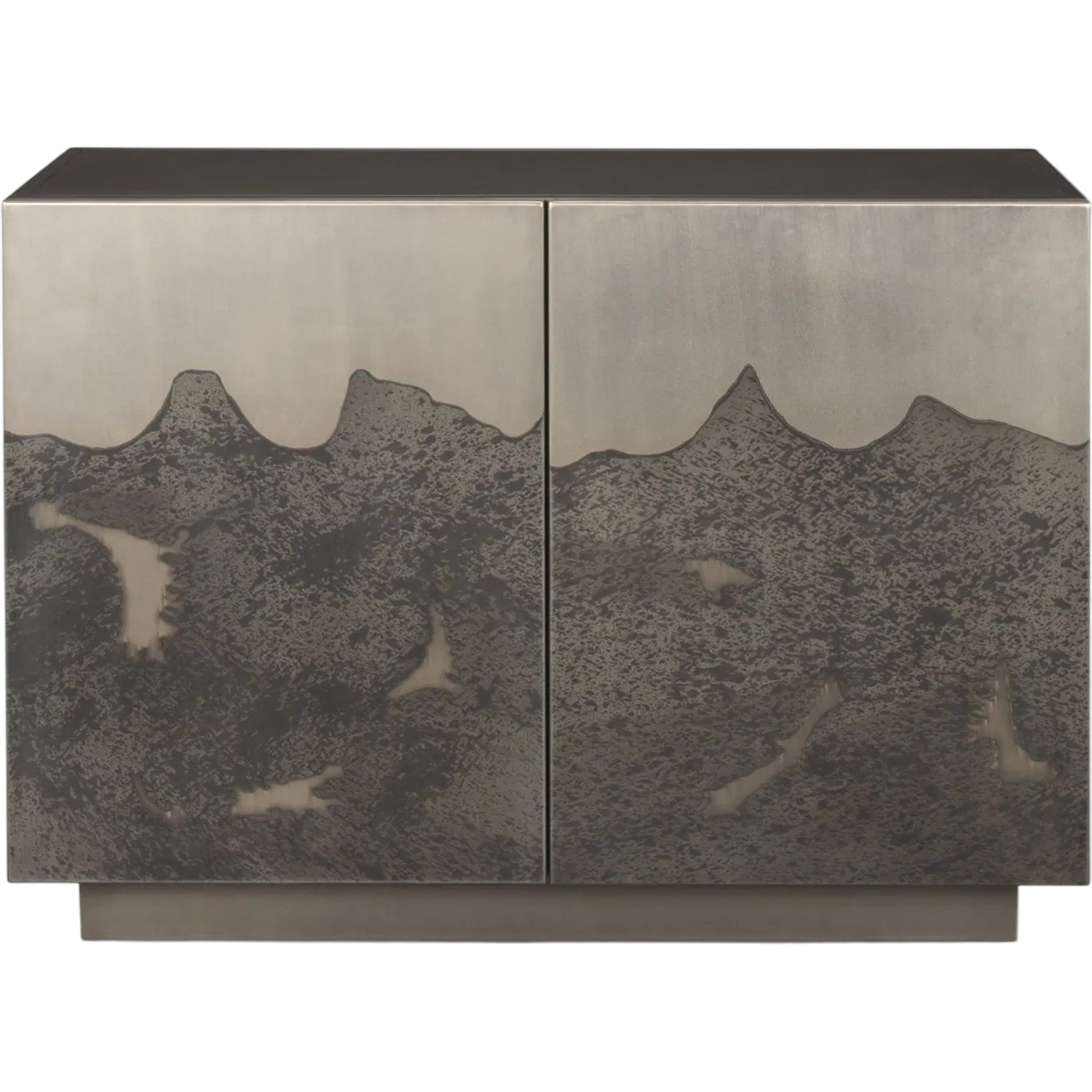Roxdale Accent Cabinet by Mercana in black, silver. Made from metal in a unique style.