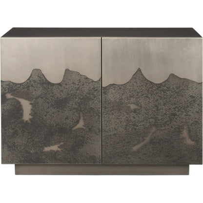 Roxdale Accent Cabinet by Mercana in black, silver. Made from metal in a unique style.
