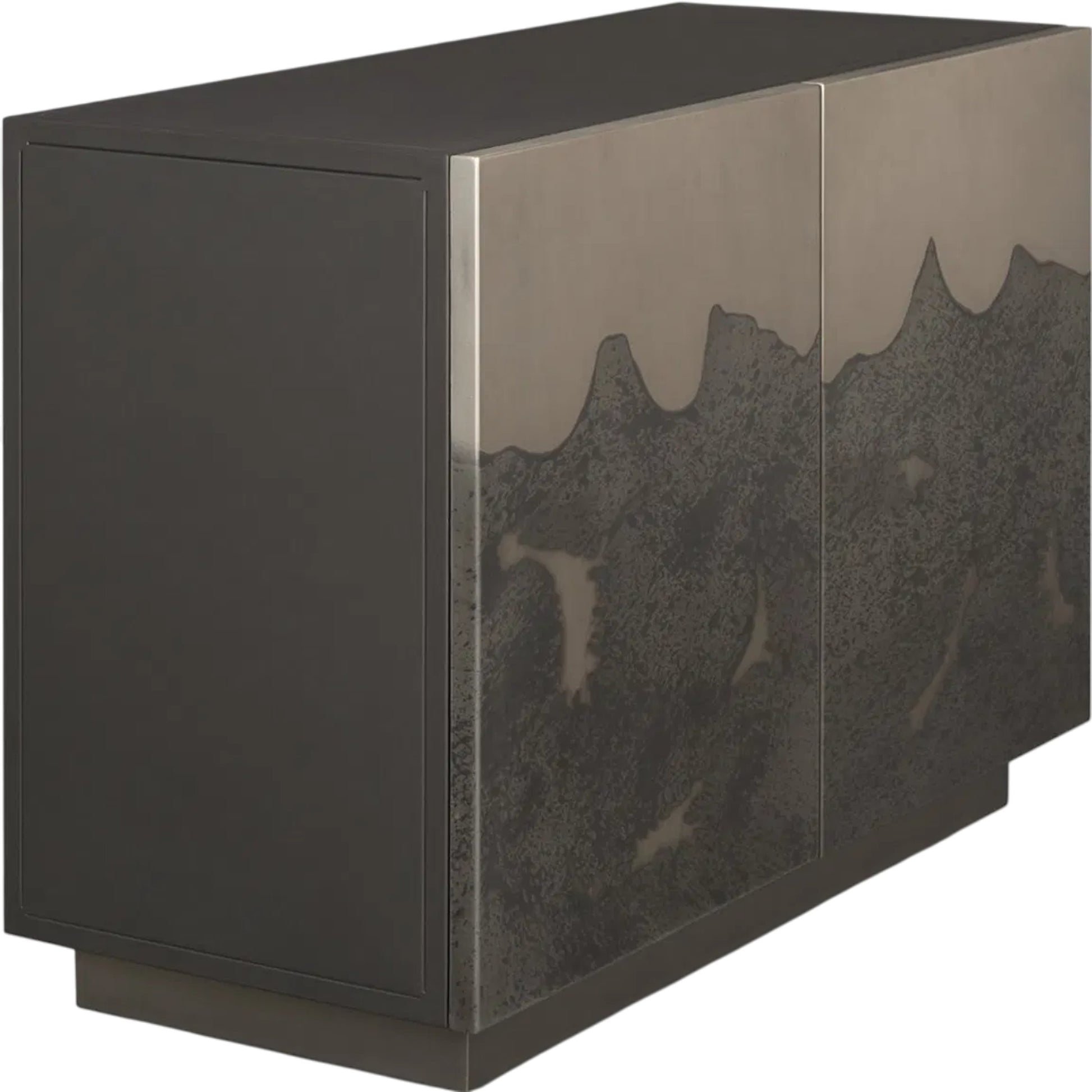 Roxdale Accent Cabinet by Mercana in black, silver. Made from metal in a unique style.