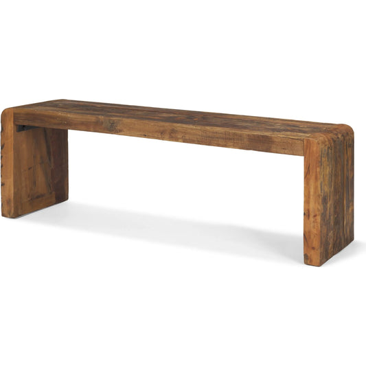 Estelle Bench by Mercana in brown. Made from wood in a unique style.