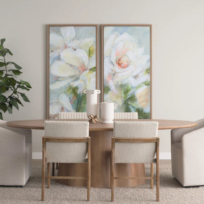 Tahoe Dining Chair by Mercana in cream, dark brown. Made from fabric in a unique style.