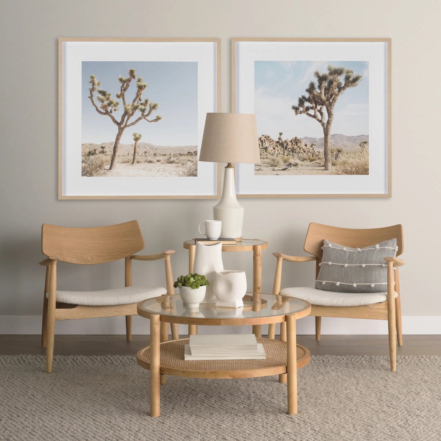 008 SI-2453296 | Lifestyle | Weslyn End Table by Mercana in light brown. Made from solid wood in a transitional style.