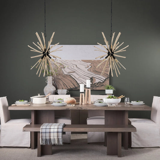 Jules Chandelier by Mercana in blonde. Made from unique in a modern style.
