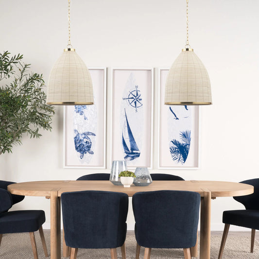 Saliha Pendant Light by Mercana in natural. Made from metal in a rustic style.