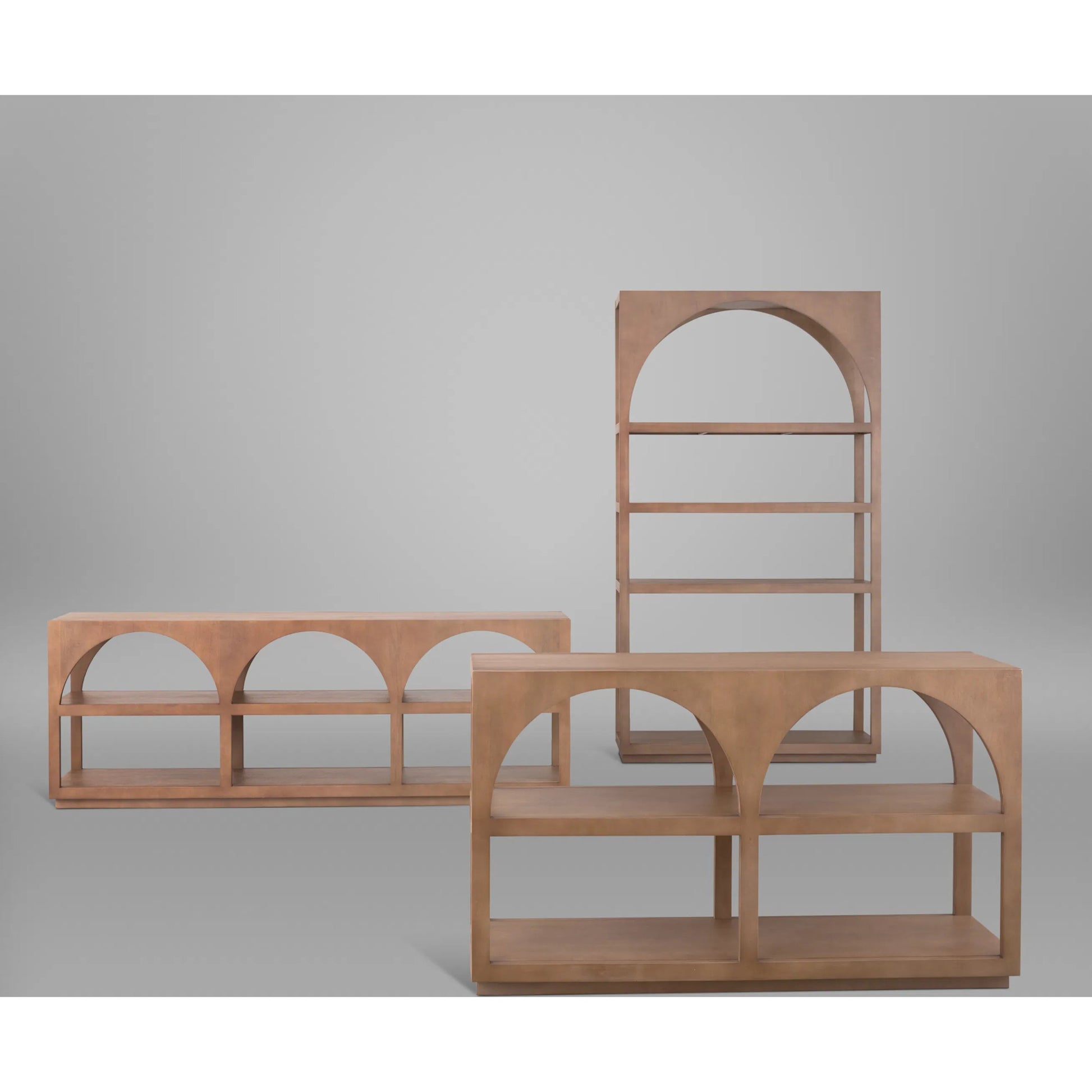 Bela Shelving Unit by Mercana in brown. Made from solid wood in a transitional style.