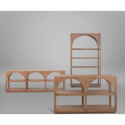 Bela Shelving Unit by Mercana in brown. Made from solid wood in a transitional style.