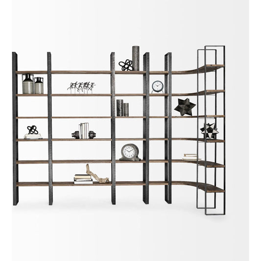 Taunton Shelving Unit by Mercana in natural. Made from unique in a modern style.