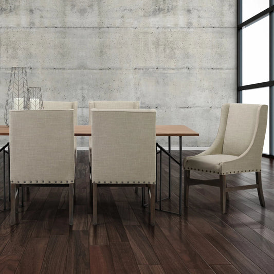 Kensington Dining Chair by Mercana in cream. Made from unique in a transitional style.