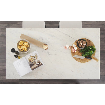 Amika Kitchen Island by Mercana in white, black. Made from iron in a unique style.