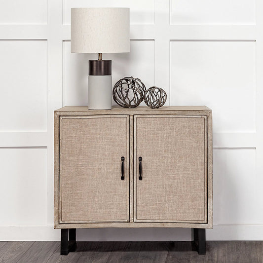 Bellefontaine Accent Cabinet by Mercana in beige. Made from wood in a transitional style.