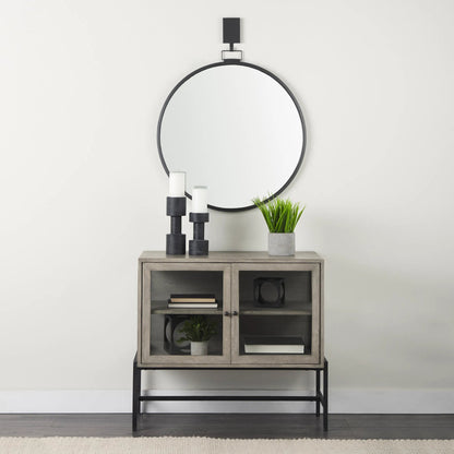 Arelius Accent Cabinet by Mercana. Made from glass, solid wood, steel in a modern style.