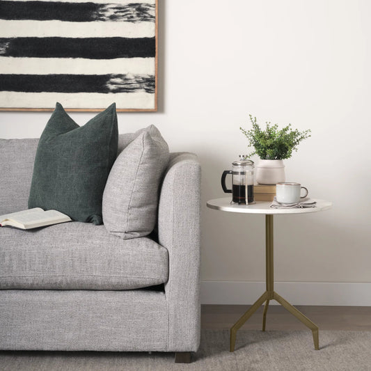 Serre Accent Table by Mercana in gold. Made from metal in a transitional style.