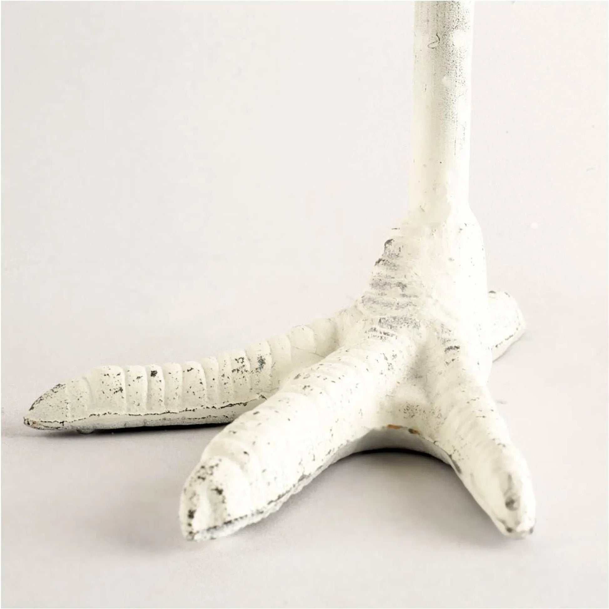 Daffy I Cast Iron Chicken Foot Table Candle Holder by Mercana in cast iron, white. Made from unique in a eclectic & global style.