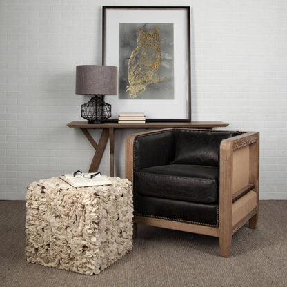 Clark Table Lamp by Mercana in gray. Made from linen shade in a modern style.