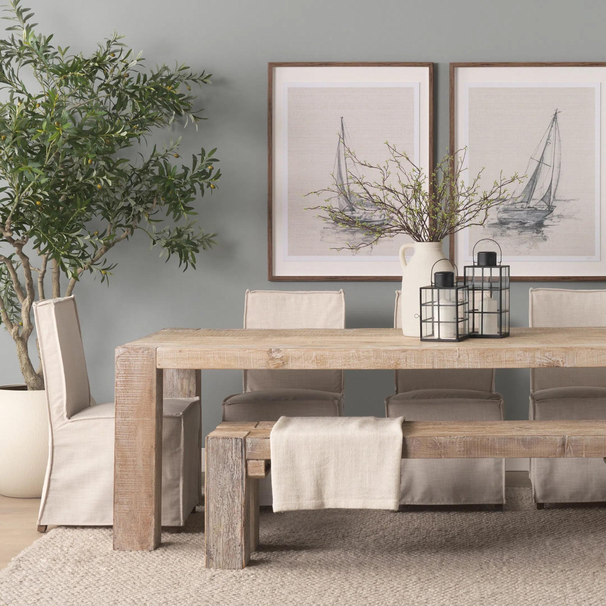 McArthur Dining Table by Mercana in brown. Made from reclaimed wood in a cottage & farmhouse style.