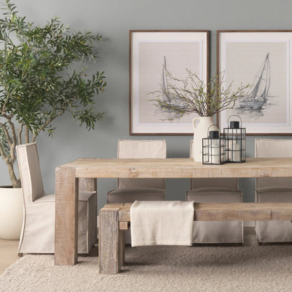 McArthur Dining Table by Mercana in brown. Made from reclaimed wood in a cottage & farmhouse style.