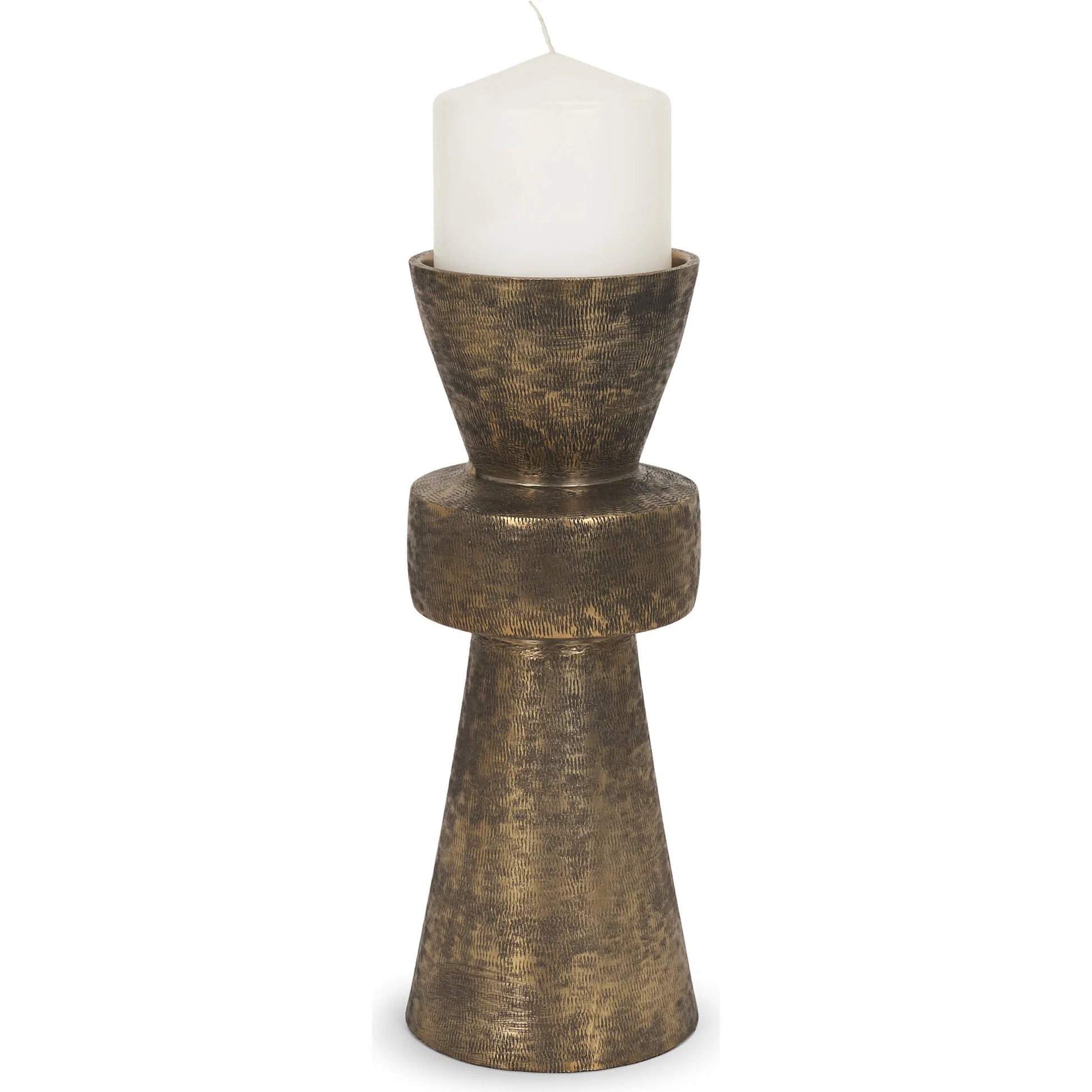 Odilia Geometric Pillar Candle Holder by Mercana. Made from metal in a unique style.