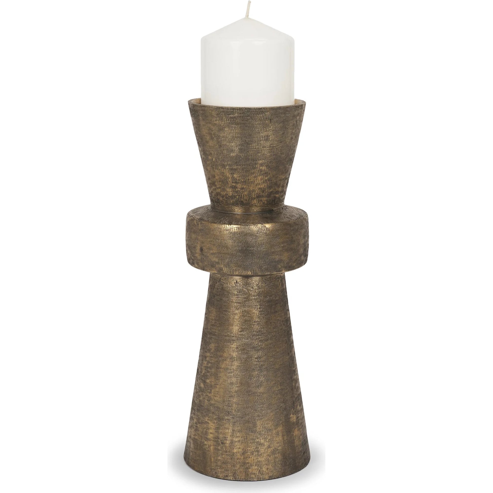 Odilia Geometric Pillar Candle Holder by Mercana. Made from metal in a unique style.