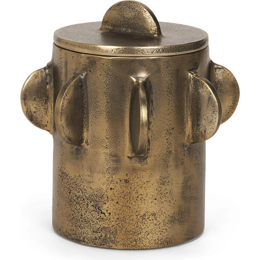 Deacon Canister with Sculptural Handles by Mercana. Made from metal in a unique style.