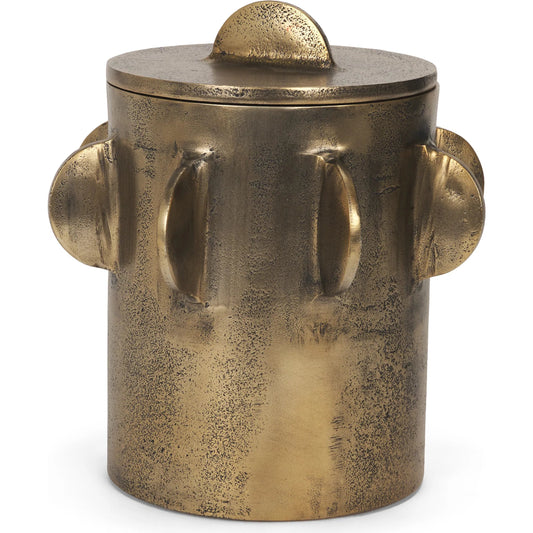 Deacon Canister with Sculptural Handles by Mercana. Made from metal in a unique style.