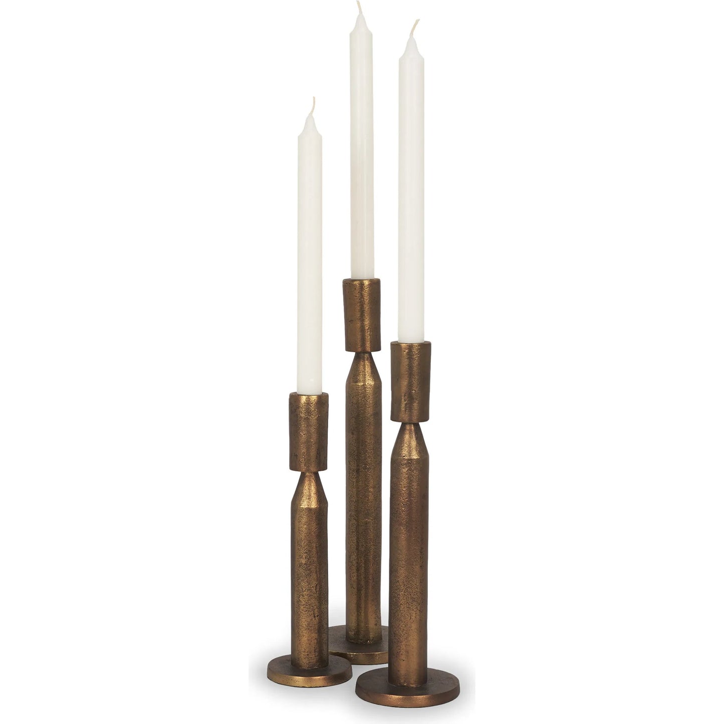 000 SI-2453201 | Primary Silo | Declan Taper Candle Holders by Mercana. Made from metal in a rustic style.
