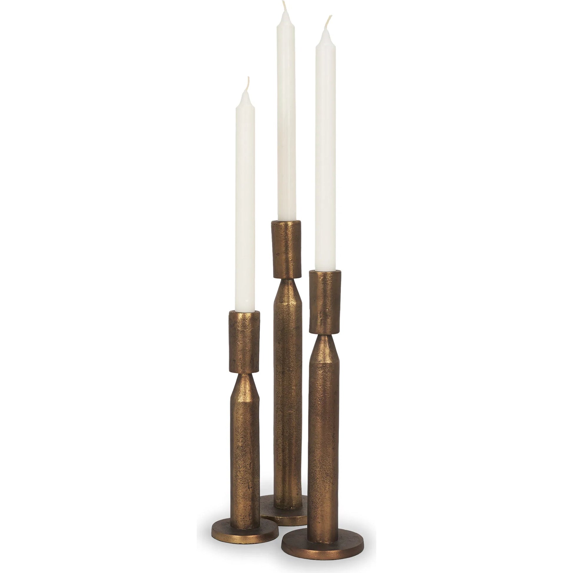 Declan Taper Candle Holders by Mercana. Made from metal in a rustic style.