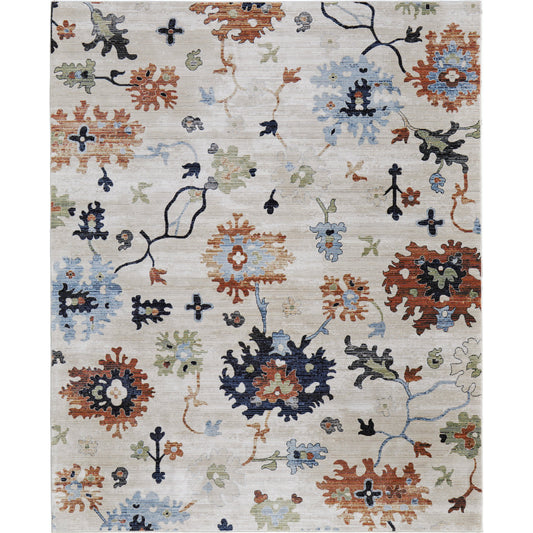 Melrose Transitional & Botanical Rug - MEL39P1F by Feizy in ivory, red, blue. Made from polypropylene, polyester, viscose in a unique style.