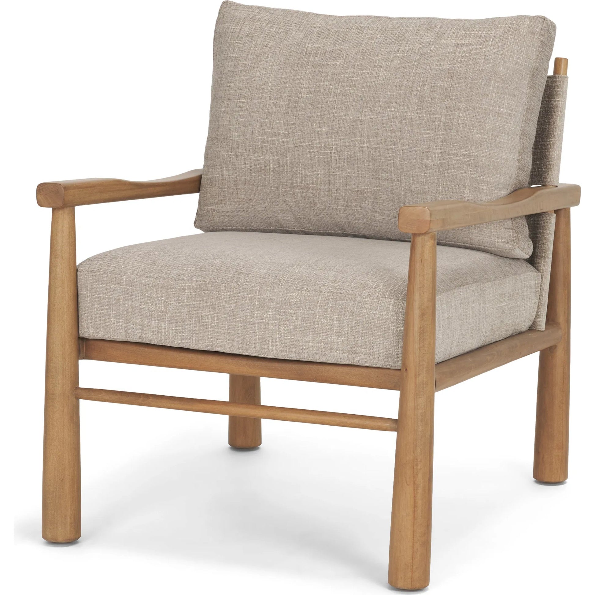Witton Accent Chair by Mercana in gray, light brown. Made from solid wood in a transitional style.