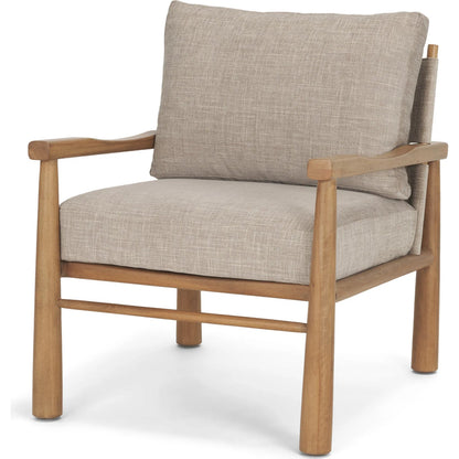 Witton Accent Chair by Mercana in gray, light brown. Made from solid wood in a transitional style.