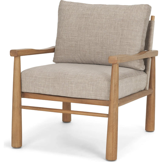 Witton Accent Chair by Mercana in gray, light brown. Made from solid wood in a unique style.