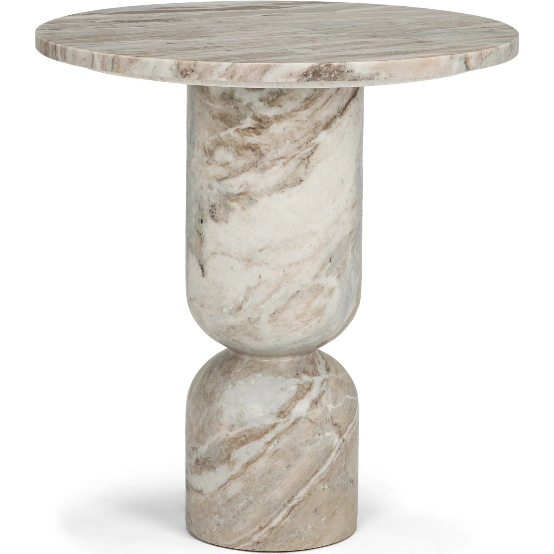 Nylah Accent Table by Mercana in pink. Made from marble in a modern style.