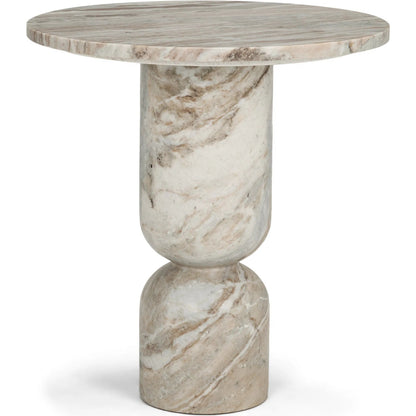 Nylah Accent Table by Mercana in pink. Made from marble in a modern style.