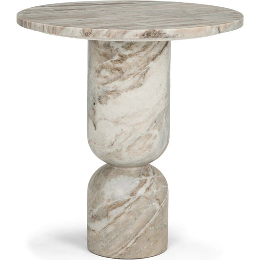 Nylah Accent Table by Mercana in pink. Made from marble in a unique style.