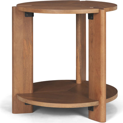 Hisako Accent Table by Mercana in brown. Made from solid wood in a transitional style.