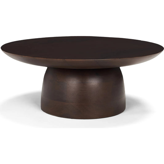 001 SI-2453288 | Primary Silo | Sadira Mid-Dark Brown Round Riser by Mercana in medium brown. Made from solid wood in a unique style.