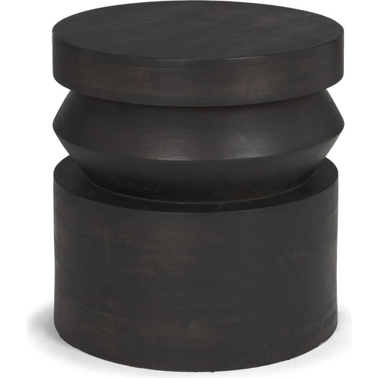 Rashana Accent Table by Mercana in dark brown. Made from solid wood in a unique style.