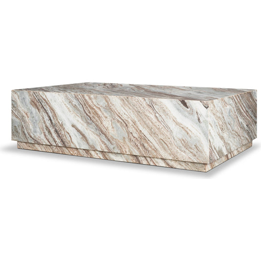 Matteo Coffee Table by Mercana in brown. Made from stone in a unique style.