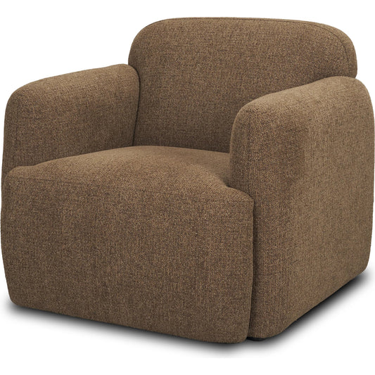 Saga Upholstered Chair by Mercana in mocha. Made from fabric in a unique style.