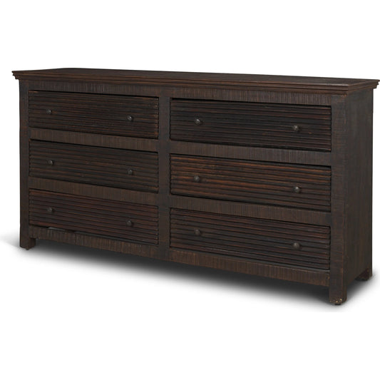 Rhett Sideboard by Mercana in brown. Made from solid wood in a unique style.