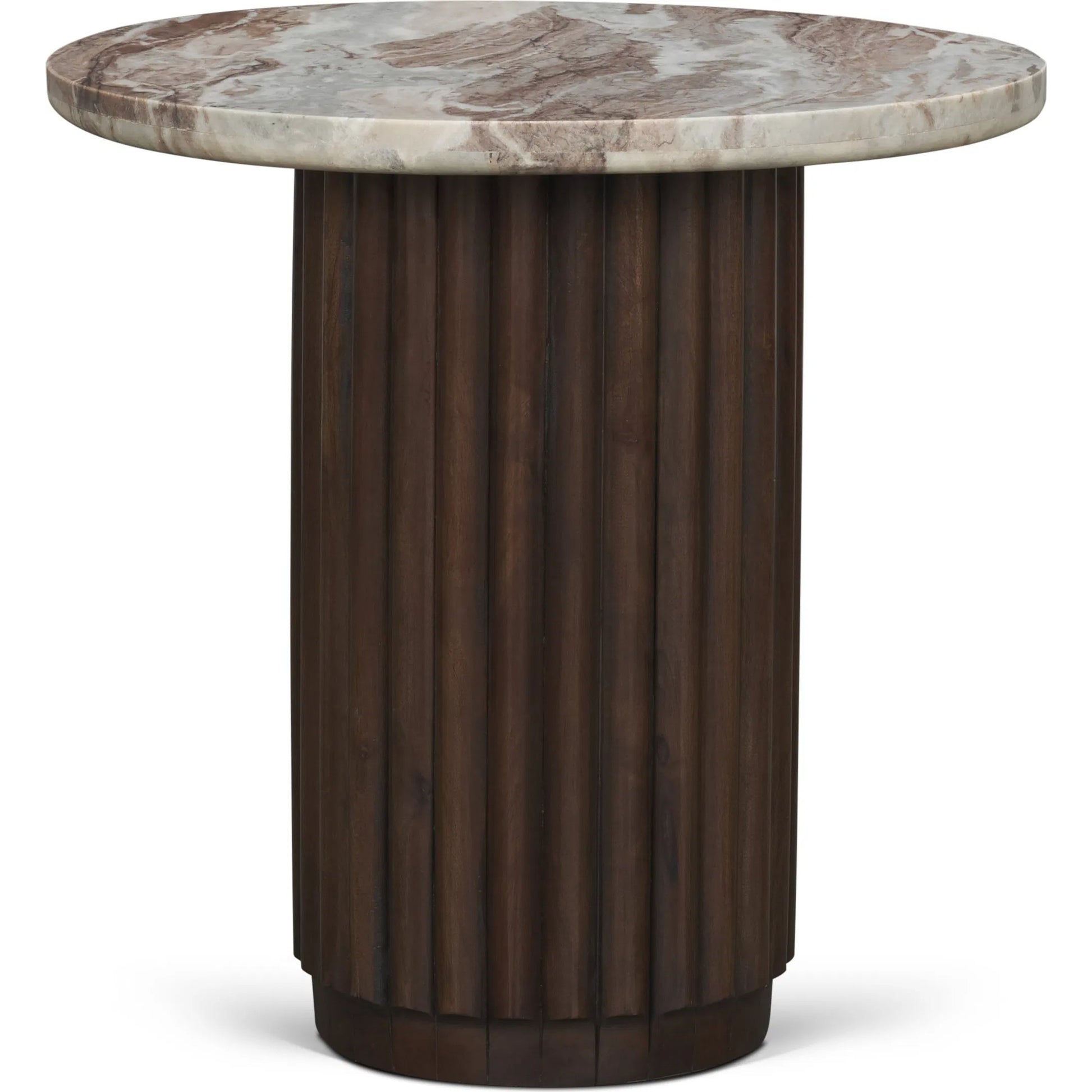 Marbrello Side Table by Mercana in brown. Made from solid wood in a modern style.