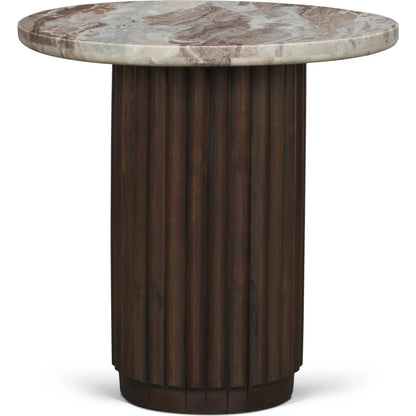 Marbrello Side Table by Mercana in brown. Made from solid wood in a modern style.