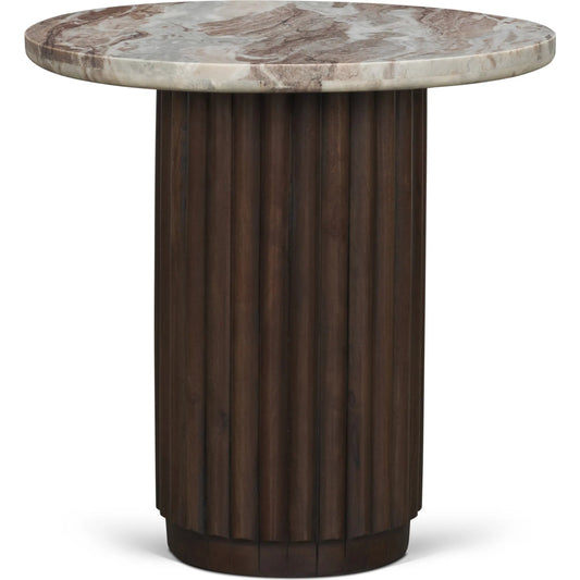 Marbrello Side Table by Mercana in brown. Made from solid wood in a unique style.