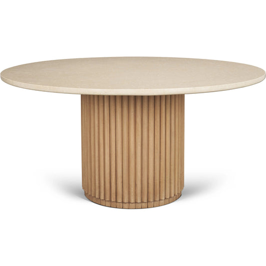Marbrello Dining Table by Mercana in brown. Made from manufactured, stone in a unique style.