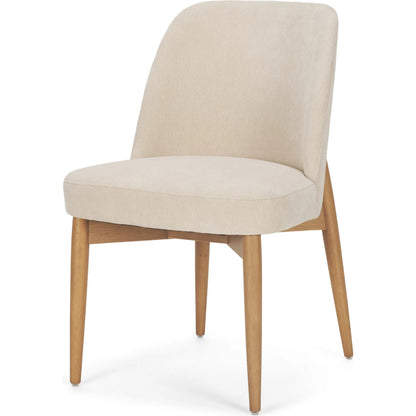 Abbie Curve Fabric Dining Chair (Set of 2) by Mercana. Made from solid wood in a transitional style.