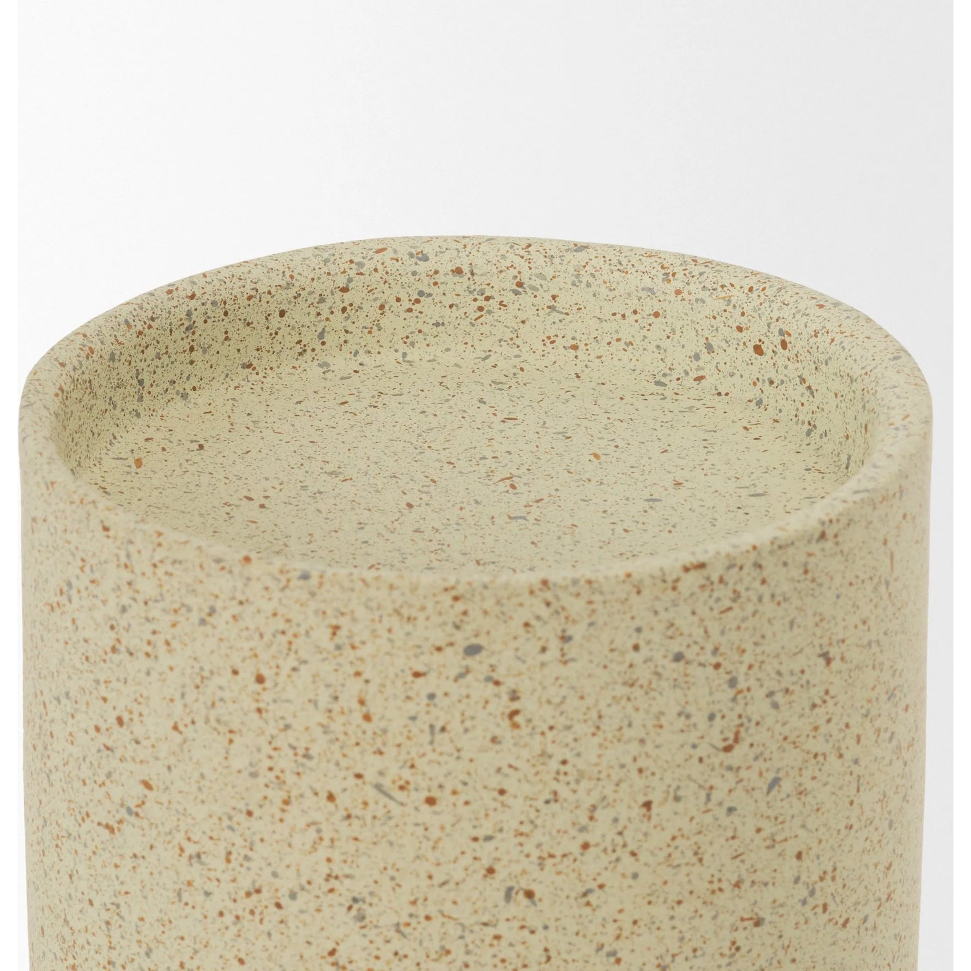 Akira Textured Pillar Candle Holder by Mercana in beige. Made from metal in a transitional style.