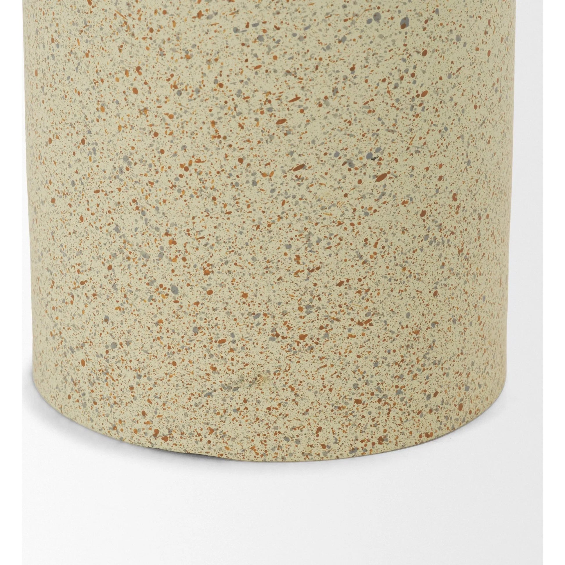 Akira Textured Pillar Candle Holder by Mercana in beige. Made from metal in a transitional style.