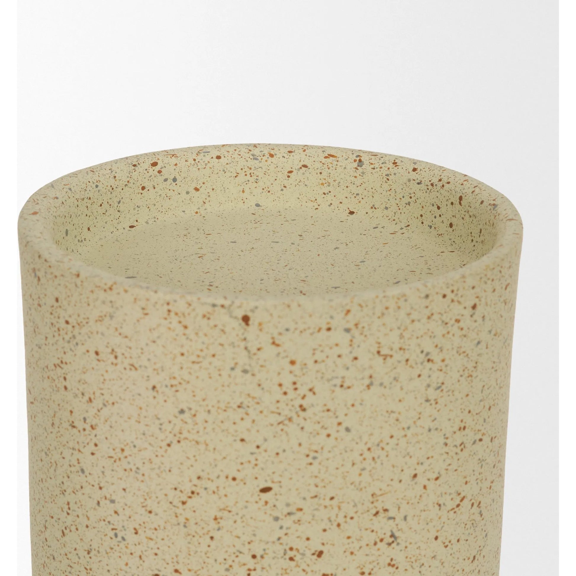 Akira Textured Pillar Candle Holder by Mercana in beige. Made from metal in a transitional style.